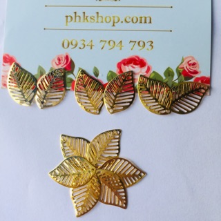 10 lá mạ vàng trang trí nguyên liệu cây kim tiền