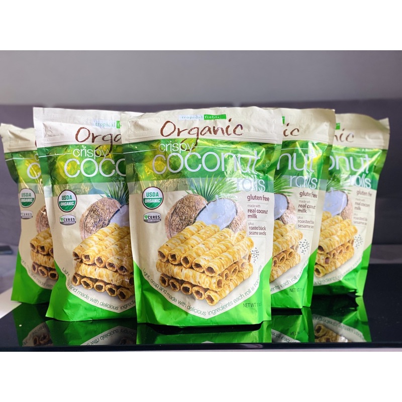 [HÀNG MỸ] Bánh quế dừa Tropical Organic Coconut Crispy.