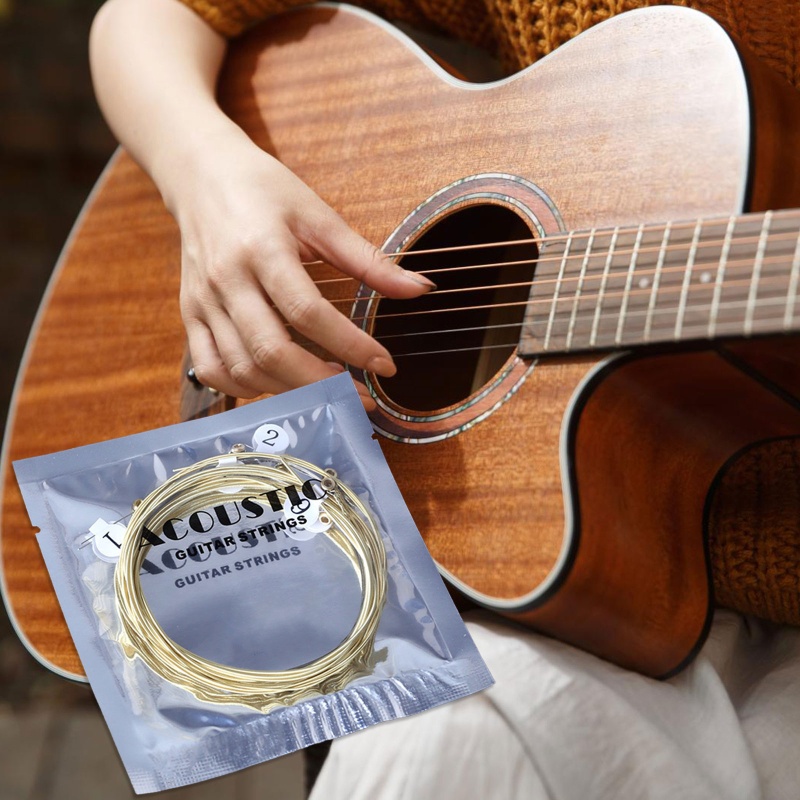 Bộ 6 Dây Đàn Guitar Dân Gian Bằng Thép Thay Thế Tiện Dụng