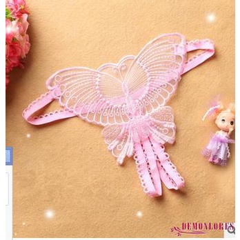 Quần Lót Lọt Khe Thêu Hình Bướm Màu Trơn Quyến Rũ Thời Trang Cho Nữ