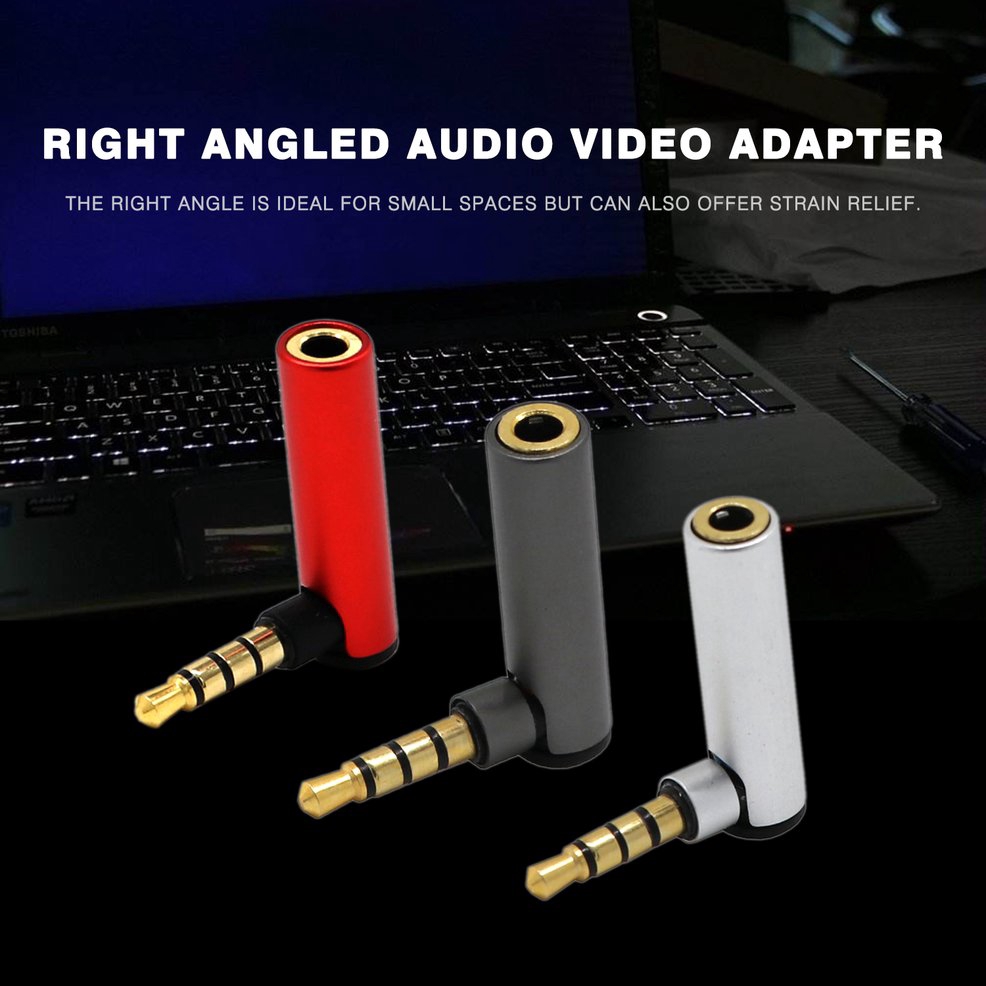 1 Đầu Chuyển Đổi Giắc Cắm 3.5mm Sang Lỗ Cắm L 90 Độ