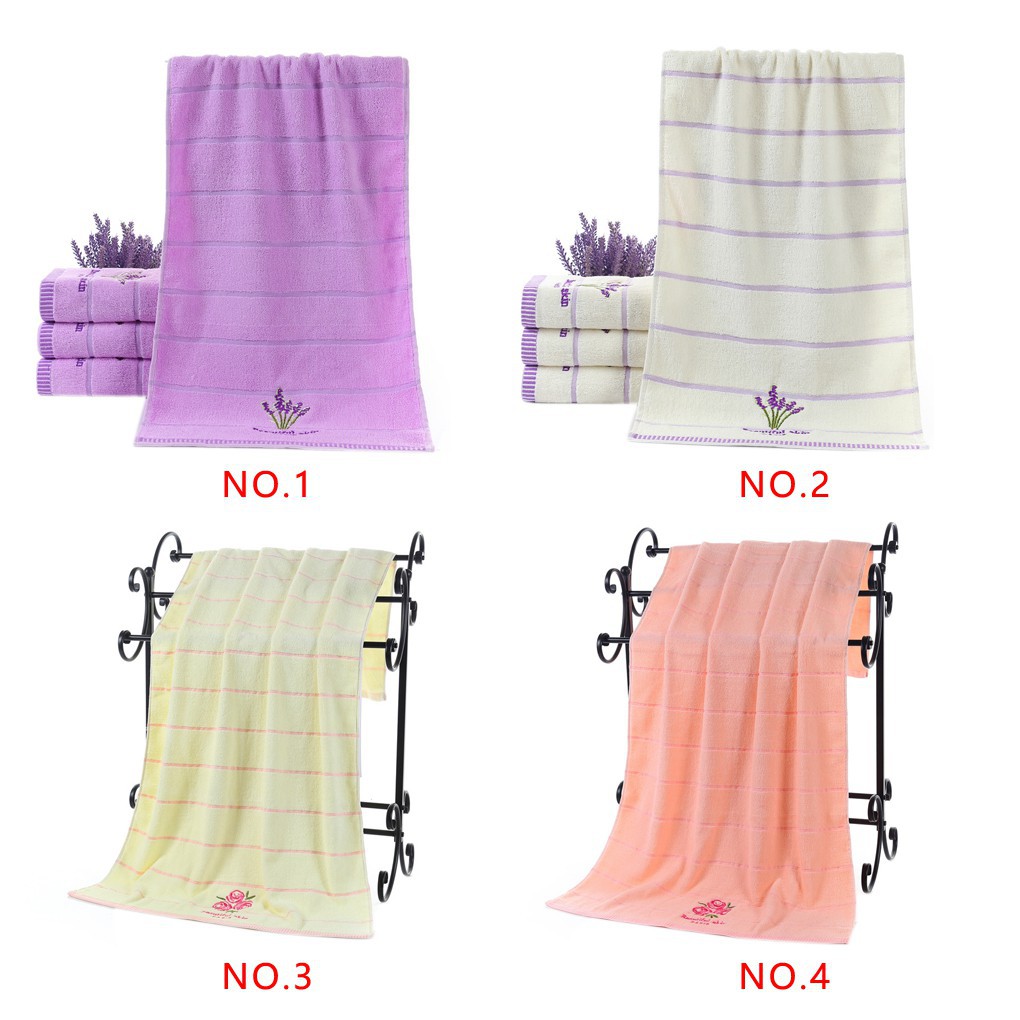 Khăn Tắm Hai Lớp Mỏng Cotton Nguyên Chất, Sọc Cara, Thấm