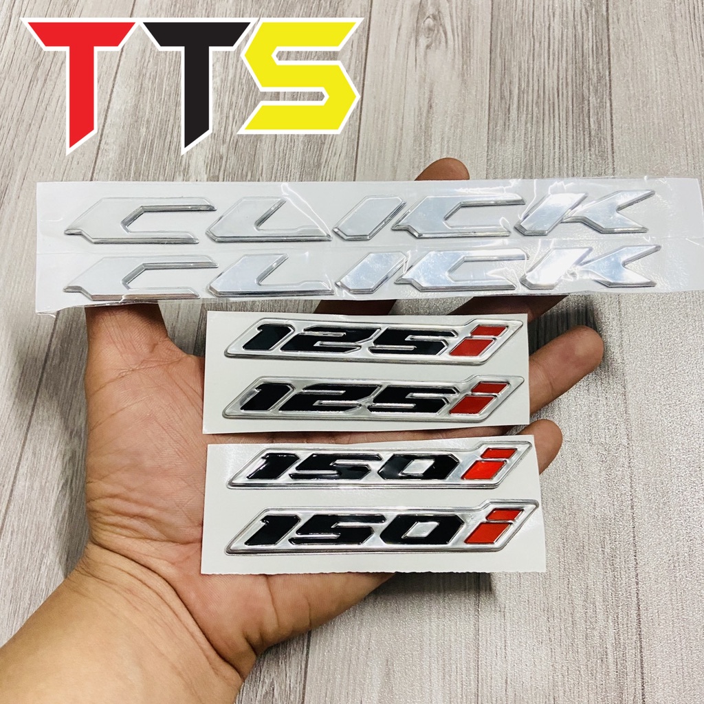 Tem chữ dán VARIO, CLICK kèm số 125i, số 150i chất liệu nhựa cứng chống nước
