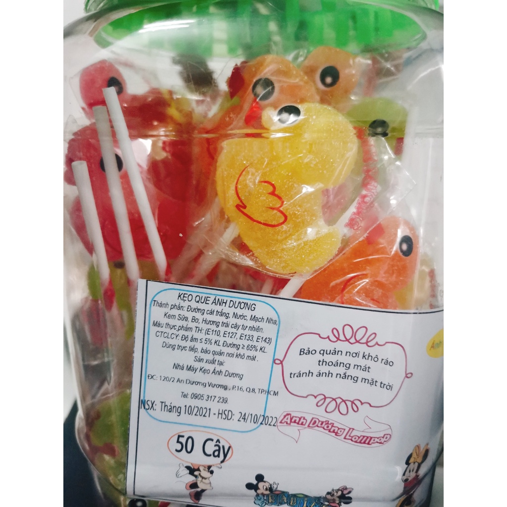 Kẹo que dẻo Ánh Dương hình con vịt ( 50 cây )