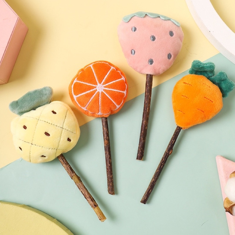 ❤️THÚ NHỒI BÔNG KÈM GỖ CATNIP CHO MÈO GẶM SẠCH RĂNG☯️