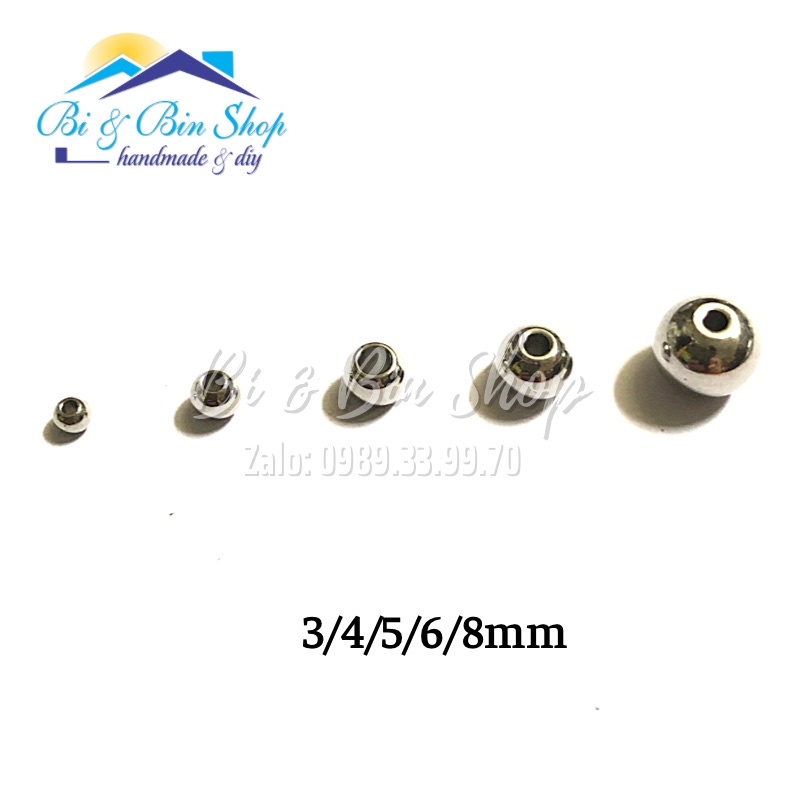 20 Viên Charm Tròn Trơn Bằng Inox Làm Trang Sức Thủ Công, Phụ Kiện Handmade
