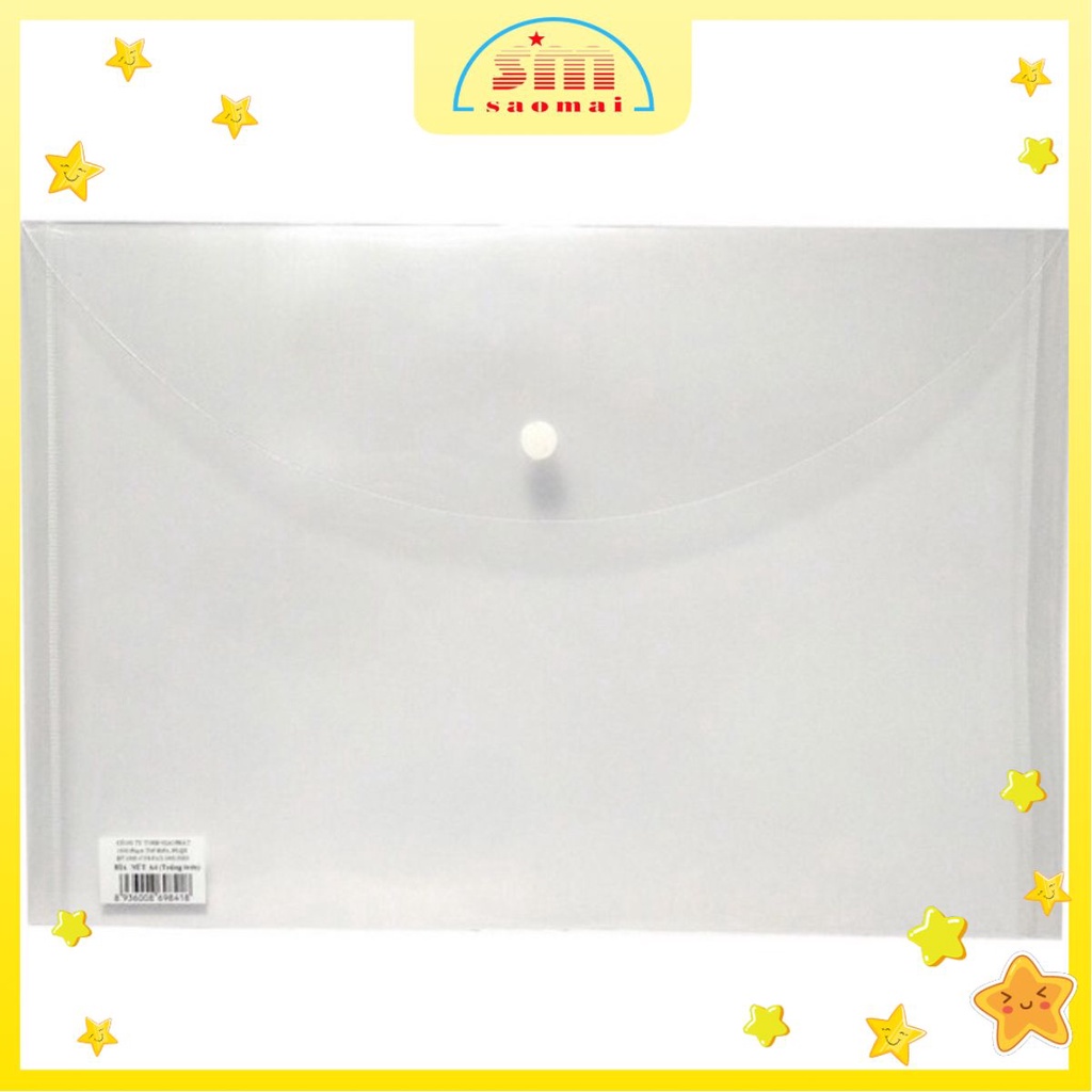Bìa nút A4 Deli trắng dẻo (xấp 12 cái)