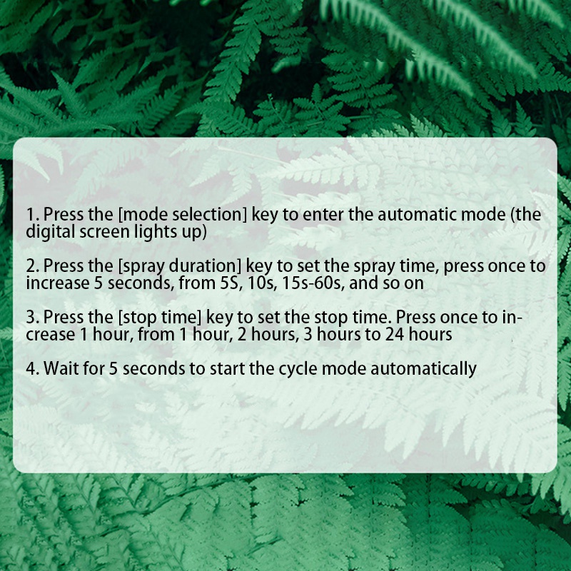 MIUS Intelligent Automatic Mist Spray System Set Electronic Timer LCD Screen Sprinkler Controller Terrarium Spraying Kit