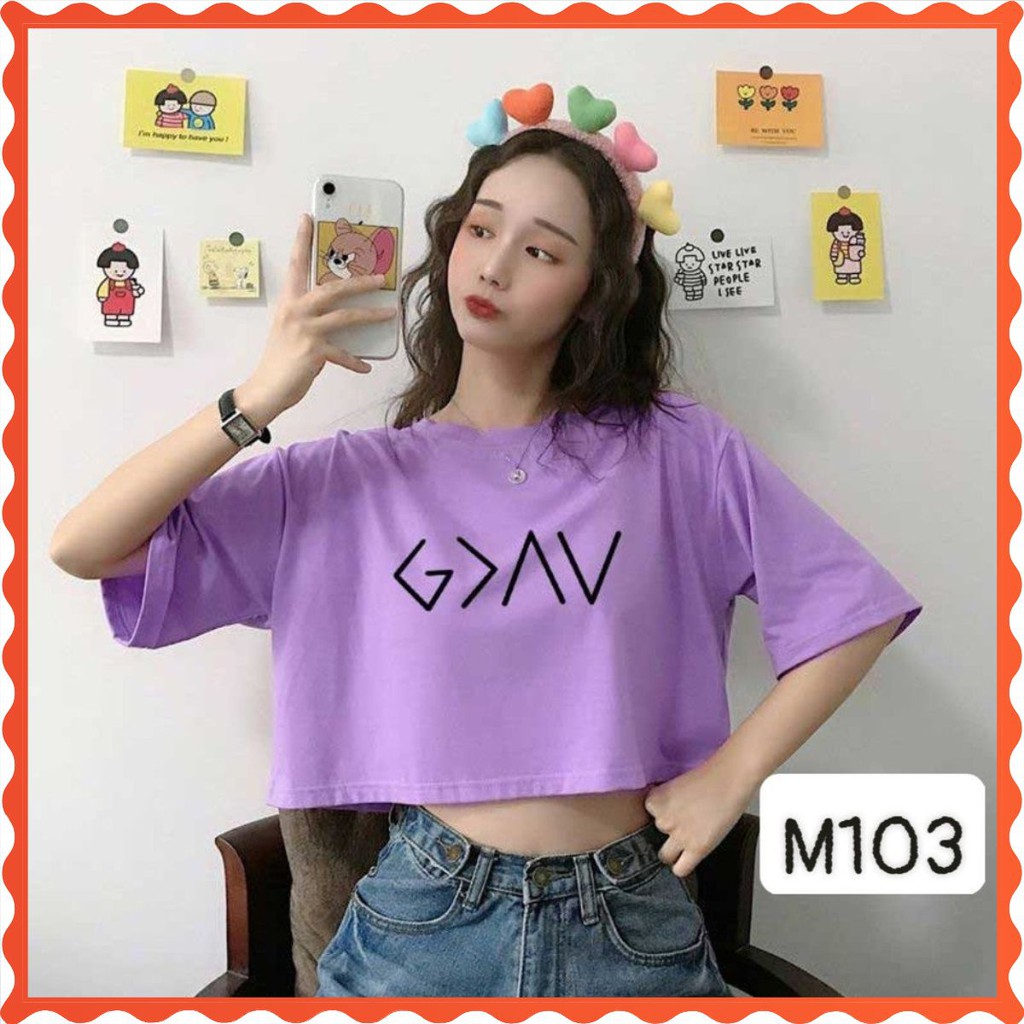 Áo Thun Nữ Croptop 🚀FREESHIP🚀 Áo phông nữ croptop form rộng, 5 màu thời trang. Mã:  M103 | BigBuy360 - bigbuy360.vn