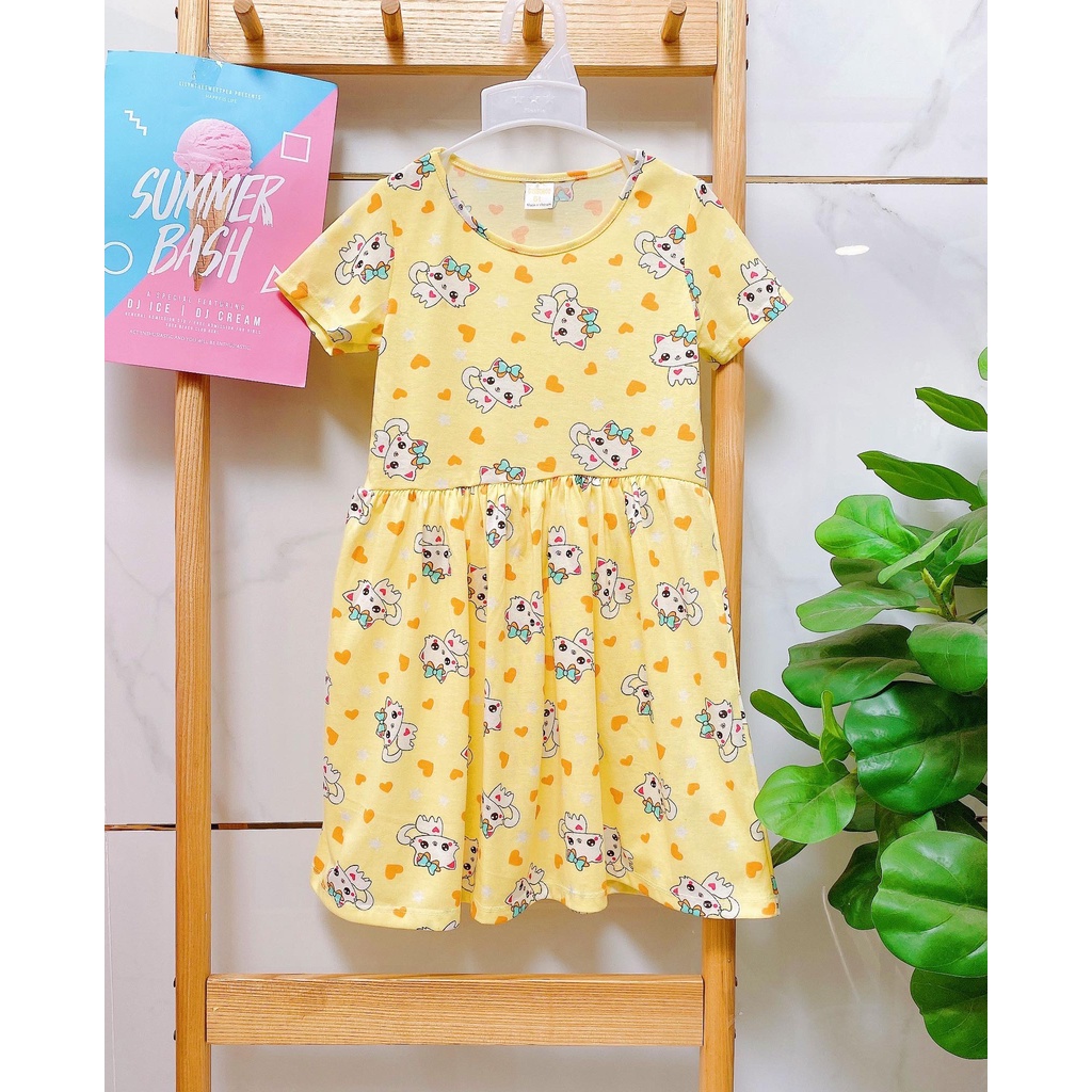 Váy bé gái size đại thun cotton xuất khẩu mềm mát dành cho bé từ 20kg đến 40kg