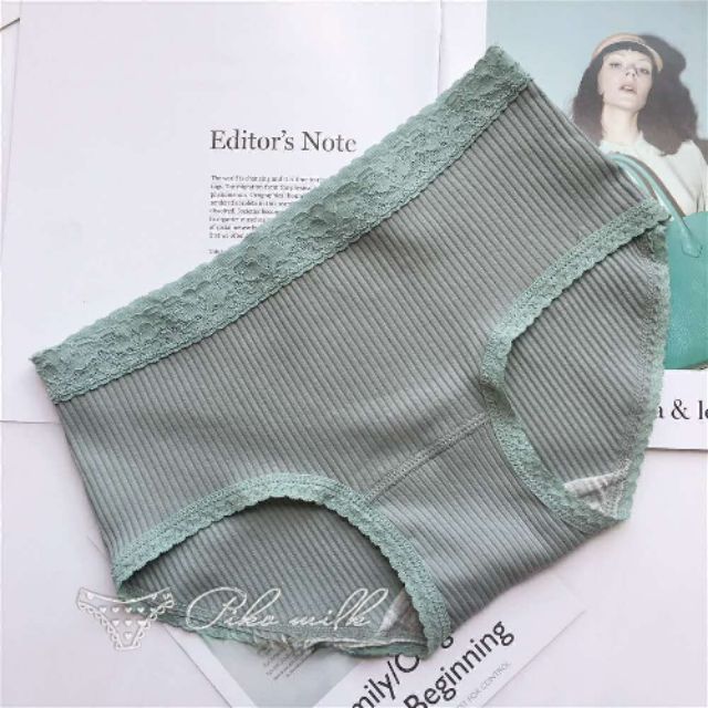 Quần chip thun gân co giãn phối ren