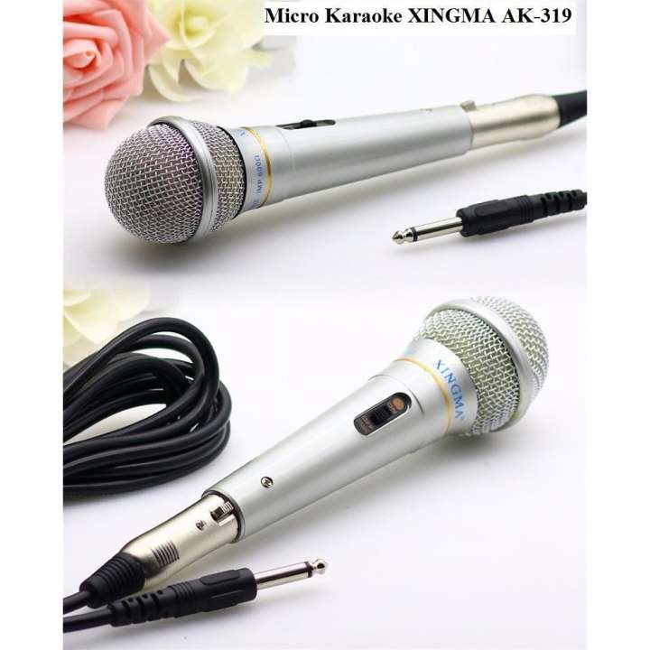 Micro karaoke XINGMA AK-319, Mic hát có dây chống hú cao cấp - Hàng bảo hành 12 tháng