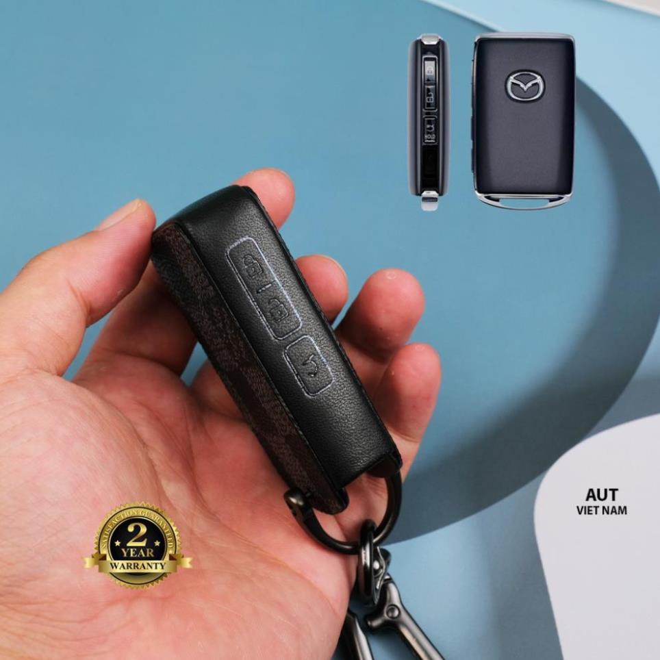 Bao da chìa khóa Smartkey Mazda mới da Canvas L. V xẻ túi thời trang dòng xe Mazda 3, Mazda 6, Cx5, Cx8,Cx9 cao cấp