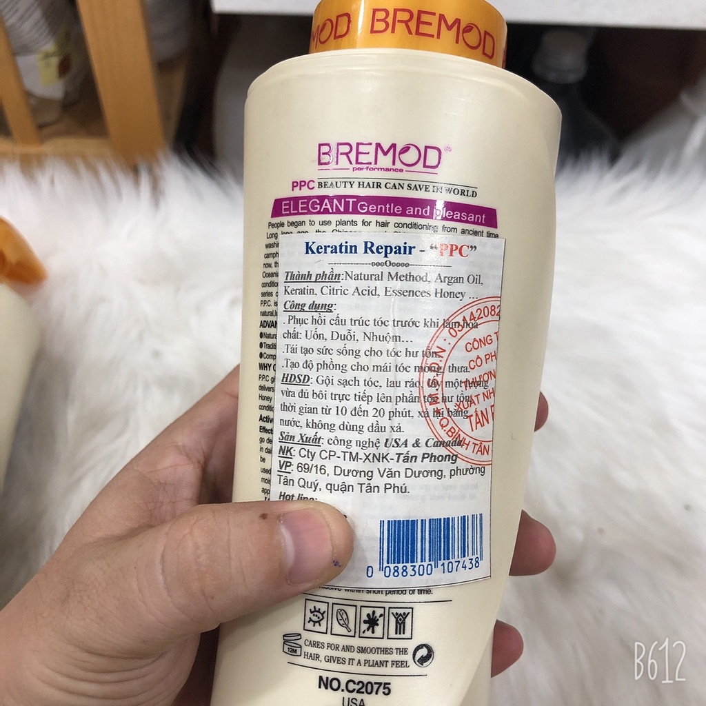 Keratin PPC BREMOD Repair hấp phục hồi tóc hư tổn 750ml