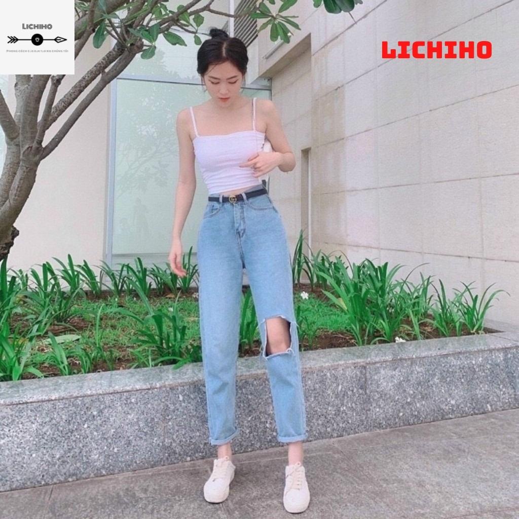 Áo croptop hai dây ôm body CT04 lichiho áo thun nữ ulzzang chất lượng | BigBuy360 - bigbuy360.vn