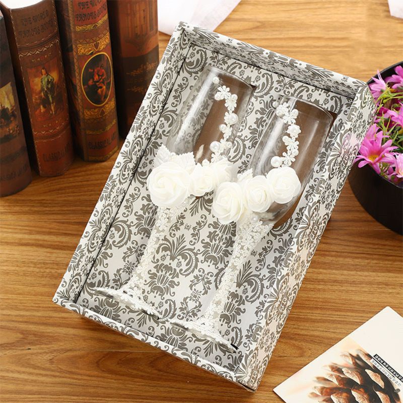 QQ Set 2 Ly Uống Rượu Champagne Bằng Thủy Tinh Pha Lê Dành Cho Tiệc Cưới