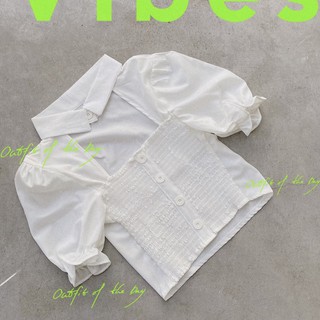 ÁO CROPTOP CỔ SƠ MI ULZZANG (ảnh thật/video)