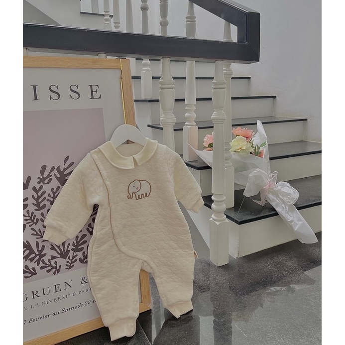 Suit ủ ấm cotton bông 2 lớp em bé