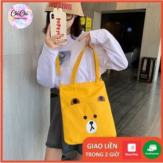 Túi tote vải bố đựng đồ canvas TVB01 Chichi sành điệu đi học đi chơi phong cách Hàn Quốc dễ phối đồ hàng chất lượng