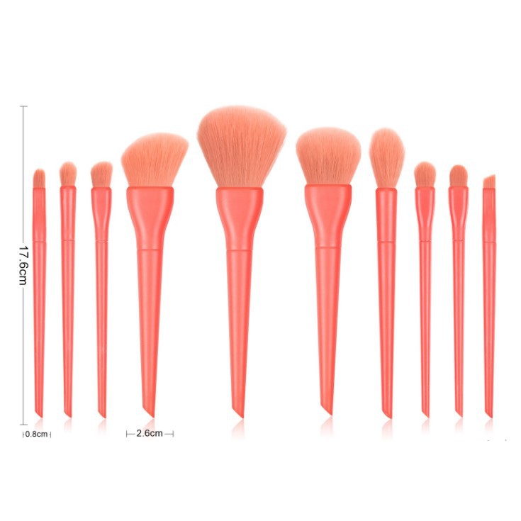Bộ Cọ Trang Điểm 10 Món RONSHADOW Kèm Túi Da (RSD63)