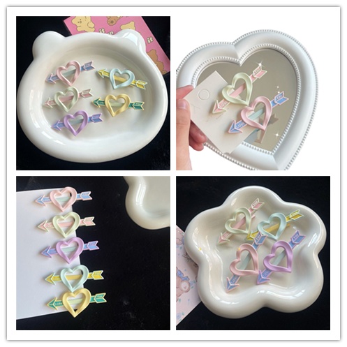 Set 2 Kẹp Tóc Hình Trái Tim Màu Sắc Ngọt Ngào Xinh Xắn Cho Nữ