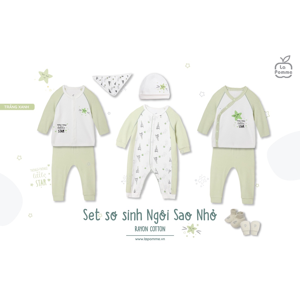 BST sơ sinh La Pomme Ngôi sao nhỏ chất liệu cotton ấm áp - BST Sơ sinh Thu đông La Pomme