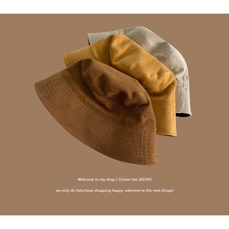 Mũ Tai Bèo Hai Mặt Màu Sắc Đơn Giản Phong Cách Hàn Quốc Dễ Phối Đồ Thời Trang Xuân Thu Cho Nữ