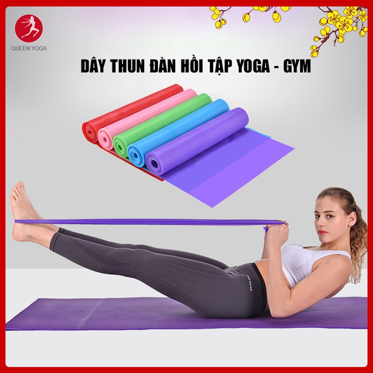 Dây Đàn Hồi Kháng Lực - Thun Tập Gym - Yoga QUEEN YOGA Cao Su Đàn Hồi 1,5m