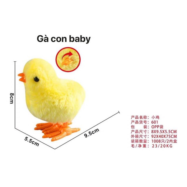 Combo Set 5 Chú gà con chạy cót - Đàn gà con lông vàng cao 8cm