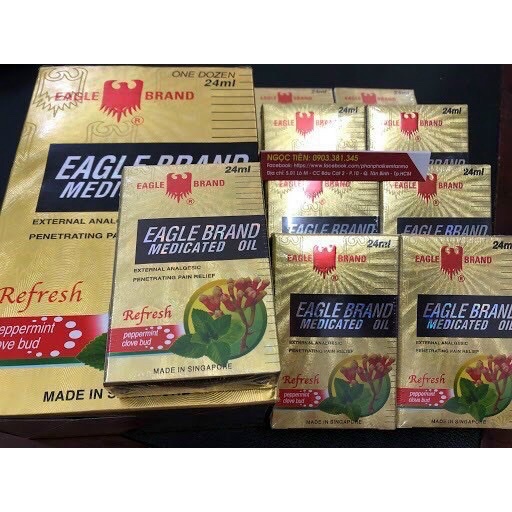 DẦU GIÓ XANH EAG.LE BRAND SINGAPORE BOR.DEN HÀNG XUẤT MỸ & NHẬP MỸ 2 NẮP