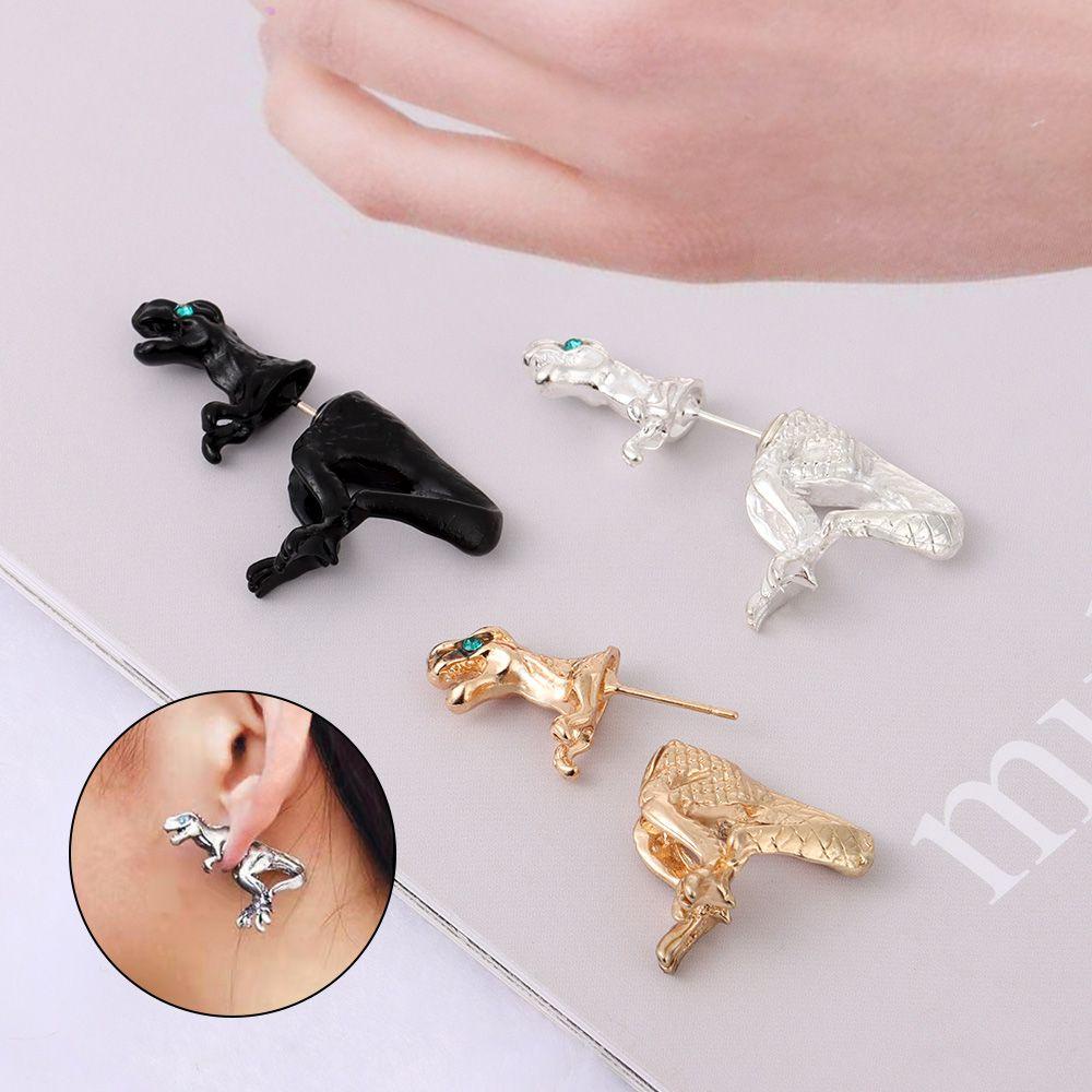 1 Khuyên Tai Lủng Lẳng Hình Khủng Long 3D Thời Trang