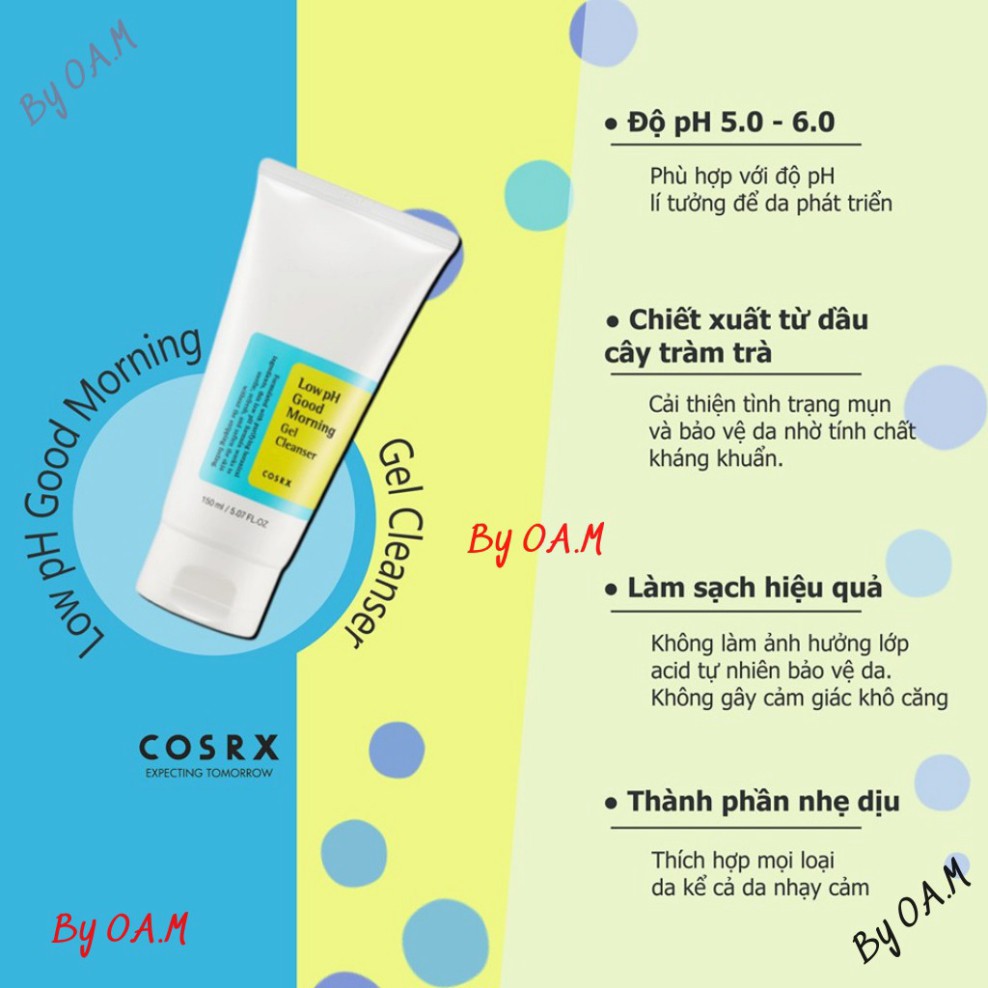 Sữa rửa mặt Cosrx Low PH Good Morning Gel Cleanser dạng gel chiết từ dầu cây trà