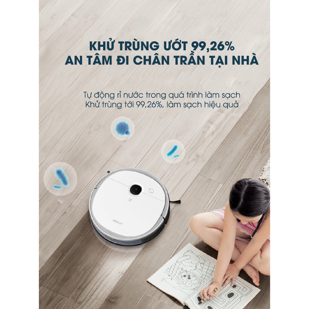 Robot ECOVACS hút bụi lau nhà Deebot DJ65 - Mới 100% chính hãng - Bảo hành 12 tháng