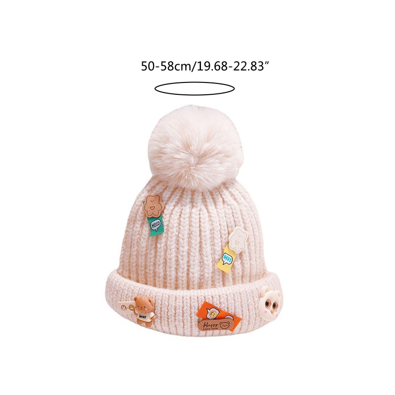Mũ Len Beanie Họa Tiết Hoạt Hình Dễ Thương Cho Bé