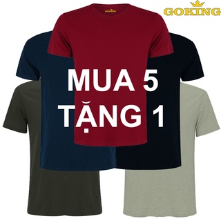 Mua 5 áo thun trơn, tặng 1 áo in ngẫu nhiên - Áo phông thoát nhiệt Nhật Bản GOKING, form unisex cho nam nữ