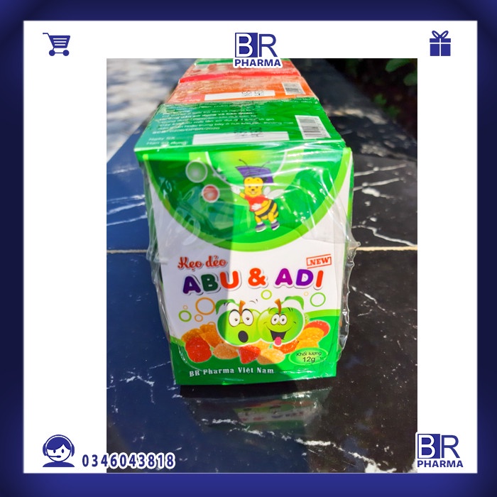 Kẹo dẻo Abu & Adi tam giác new, kẹo bọc đường dẻo dai ngon ngọt cho bé
