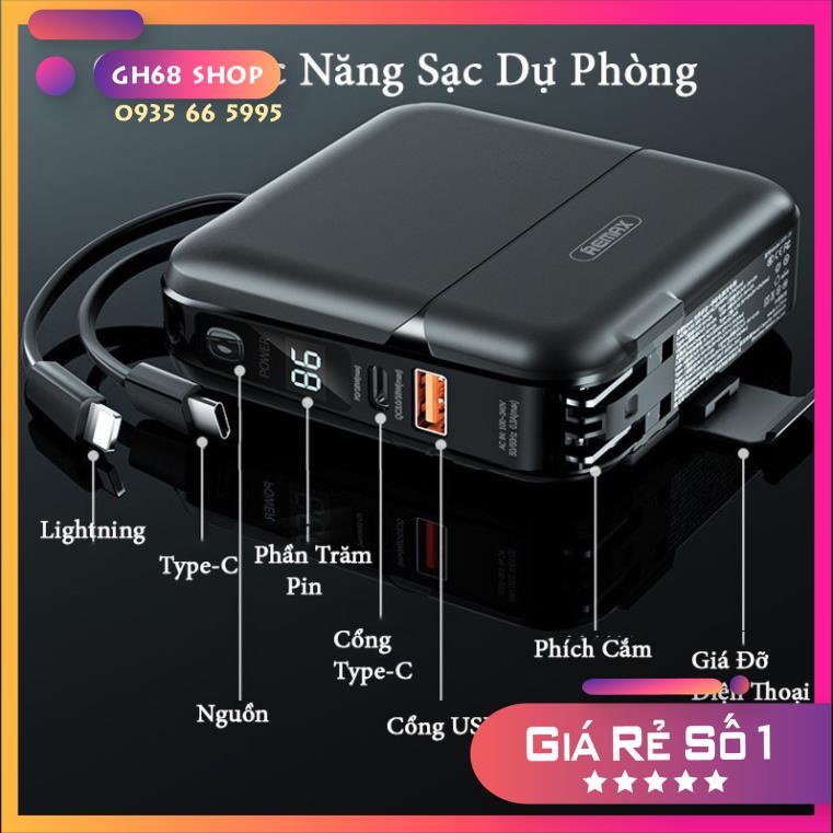 Sạc dự phòng REMAX RPP-20 dung lượng 15000mAh - Cốc sạc kiêm pin dự phòng hỗ trợ sạc nhanh PD 3.0 và QC 3.0