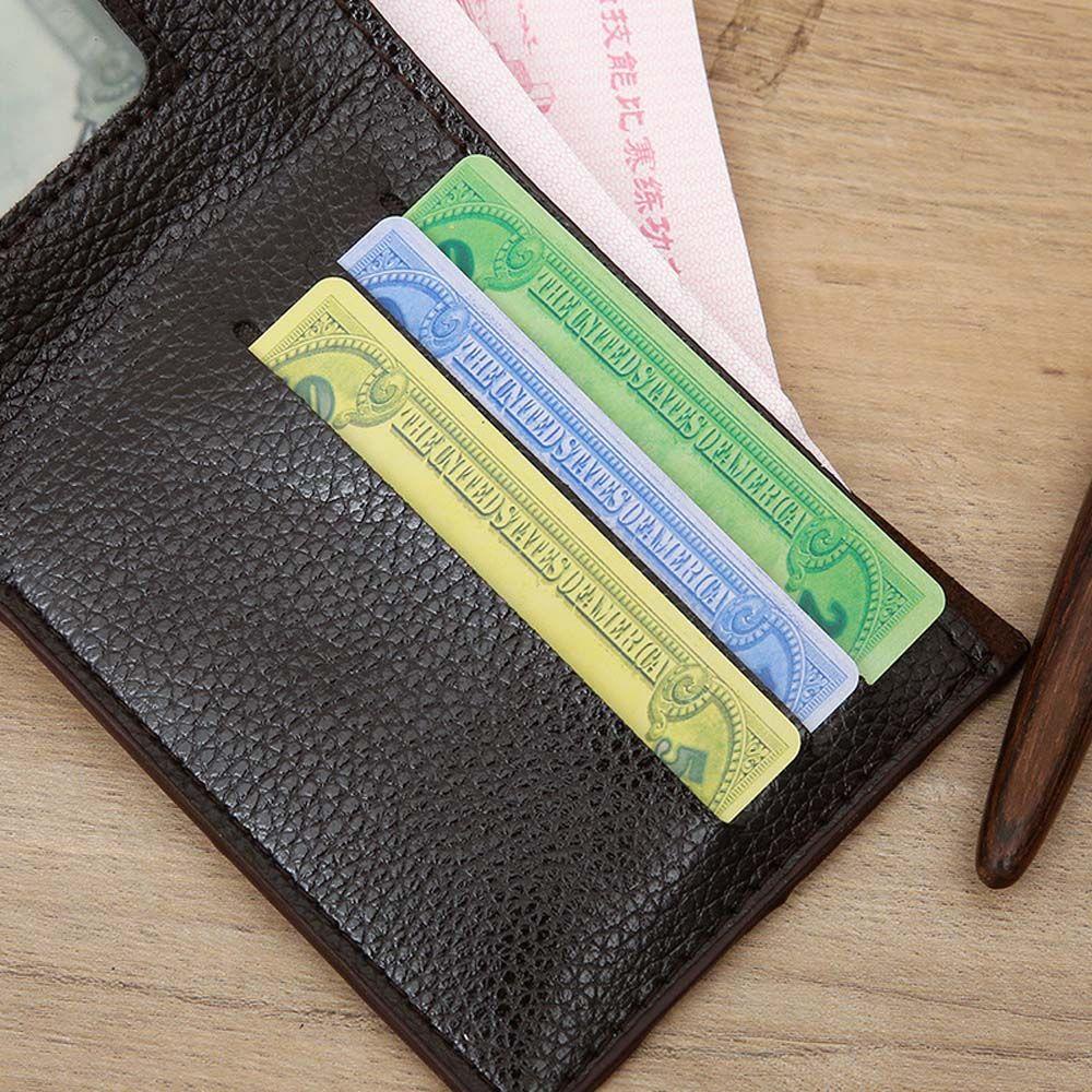 Ví Gập Mini Đựng Thẻ ID / Tiền Xu Họa Tiết Kẻ Sọc Thời Trang Dành Cho Nam