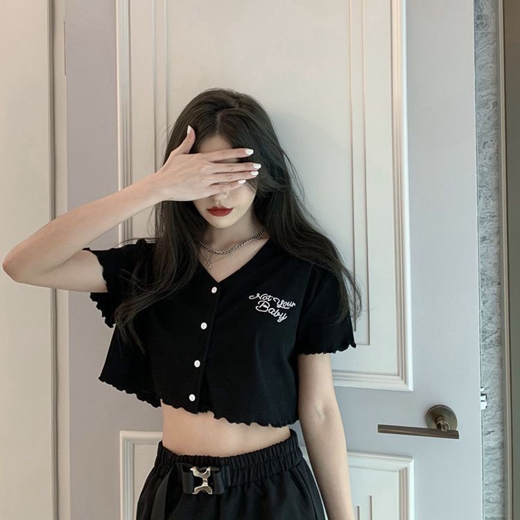 🔰 [ BÁN CHẠY ] ✔ Áo Croptop Nữ Tay Ngắn NOT YOUR BABY Phối Bèo Ulzzang - 𝗖𝗿𝗼𝗽𝘁𝗼𝗽𝘂𝗻𝗶𝘀𝗲𝘅_𝗵𝗼𝗵𝗼 ✅ | BigBuy360 - bigbuy360.vn