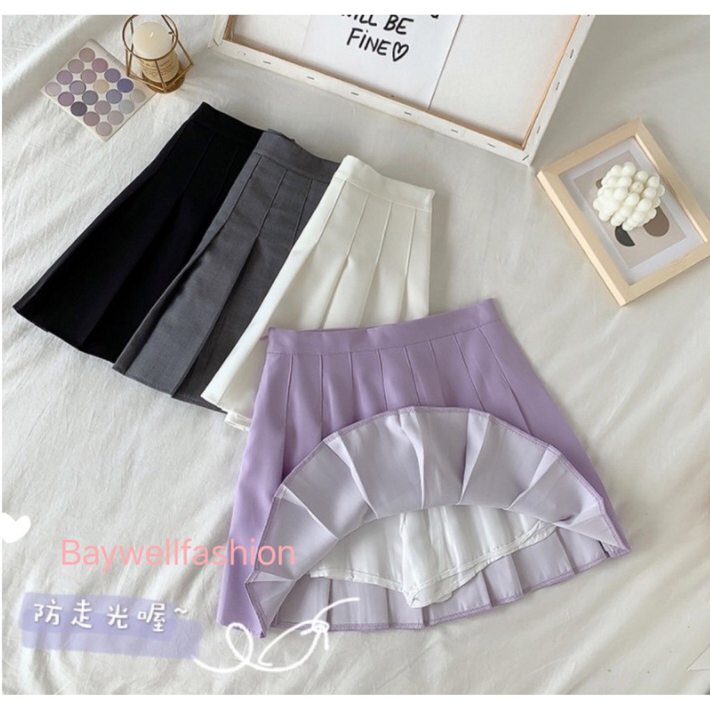 XS-3XL Women's Pleated Skirt Korean Student's Solid Color Mini A Waist - Closing | BigBuy360 - bigbuy360.vn