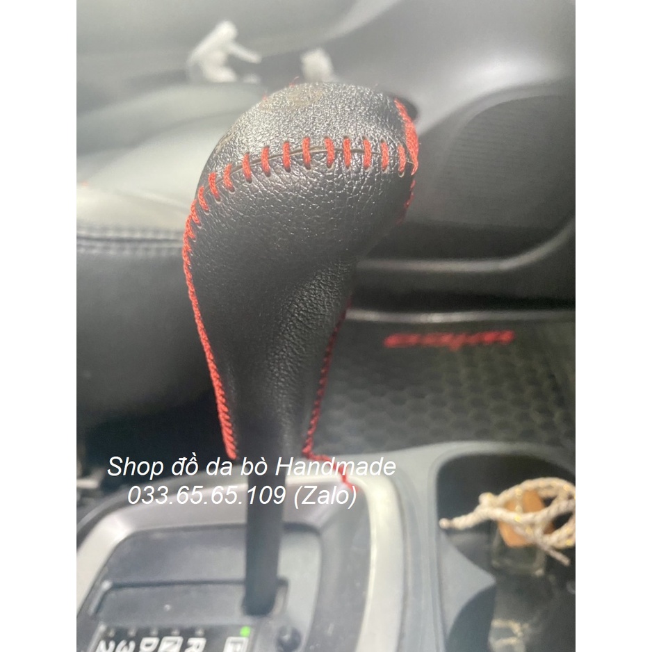 Bọc da cần số xe Toyota wigo số tự động bằng da bò 100%, bảo hành 12 tháng, nhiều mầu sắc