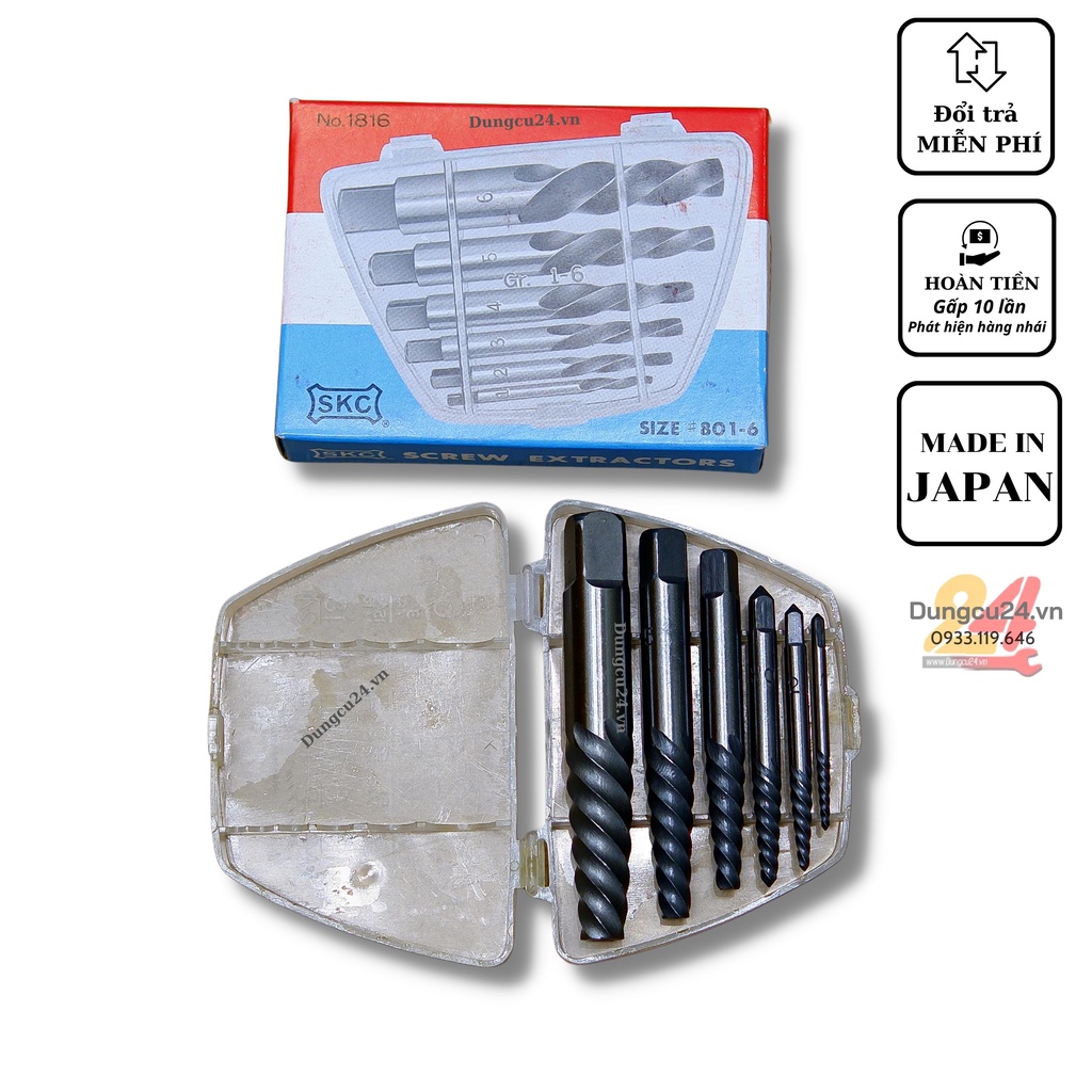 Bộ tháo bu lông ốc vít gãy SKC No.1816 Sáu mũi Nhật Bản