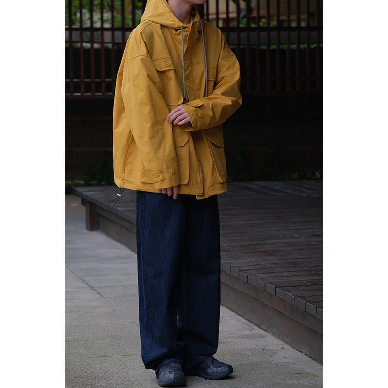 Cola life Quần Jean Ống Suông Rộng Màu Xanh Dương Đậm Mùa Thu Nhật Bản Mặc Thường Ngày Cho Nam Và Nữ