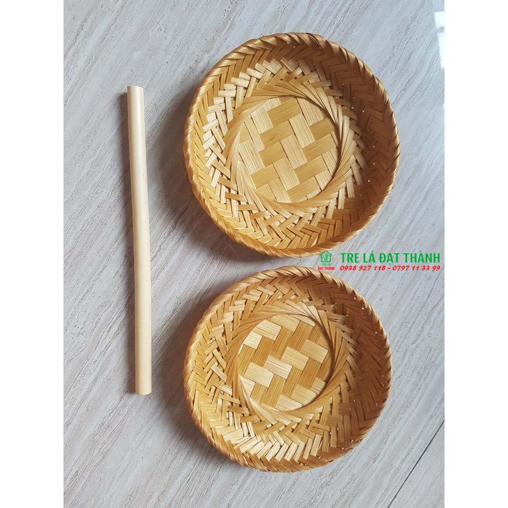 Đĩa tre nhỏ đỰng các loại hạt, lót lý tre, phụ kiện chụp hình bằng tre siêu xinh