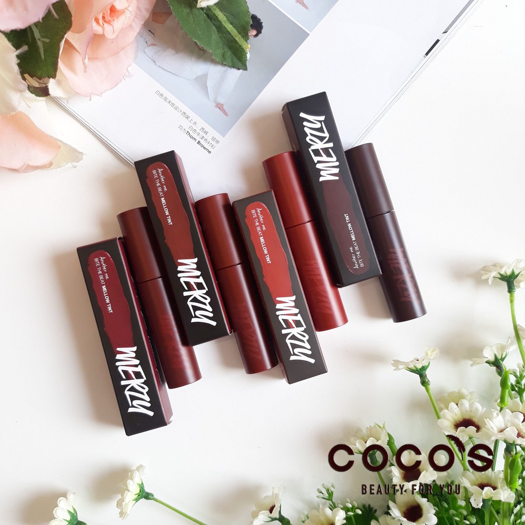 Son Kem Lỳ 👄 FREESHIP 👄 giảm 25k khi nhập [ BACH25KK ]Son Kem Lì Merzy Another Me Bite The Beat Mellow Tint