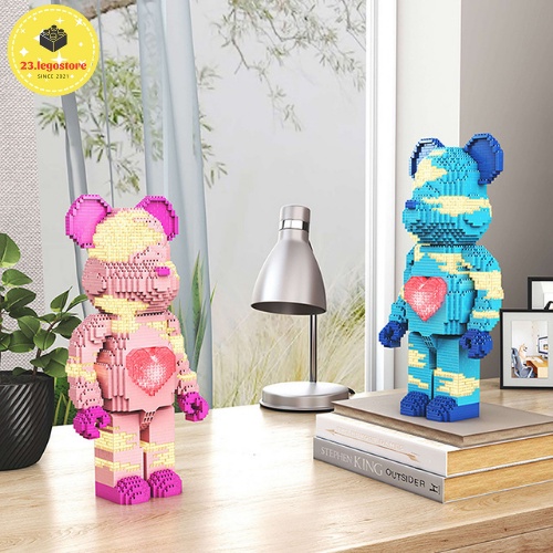 Bộ đồ chơi lắp ghép gấu BearBrick vs LV cao 31cm (