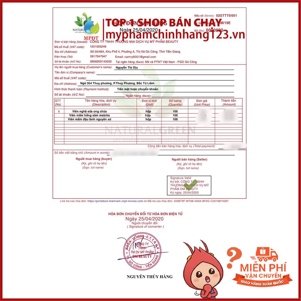 400gr viên mầm sắc màu hồng sâm matcha tăng vòng 1, đẹp da, tăng sinh lý nữ có giấy chứng nhận ATTP