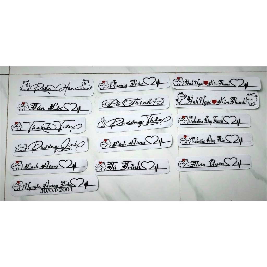 In chữ dán xe theo tên khách hàng :bấm xem video siêu phẩm mẫu kí đẹp 2022 - decal tem xe máy - logo xe máy - hình