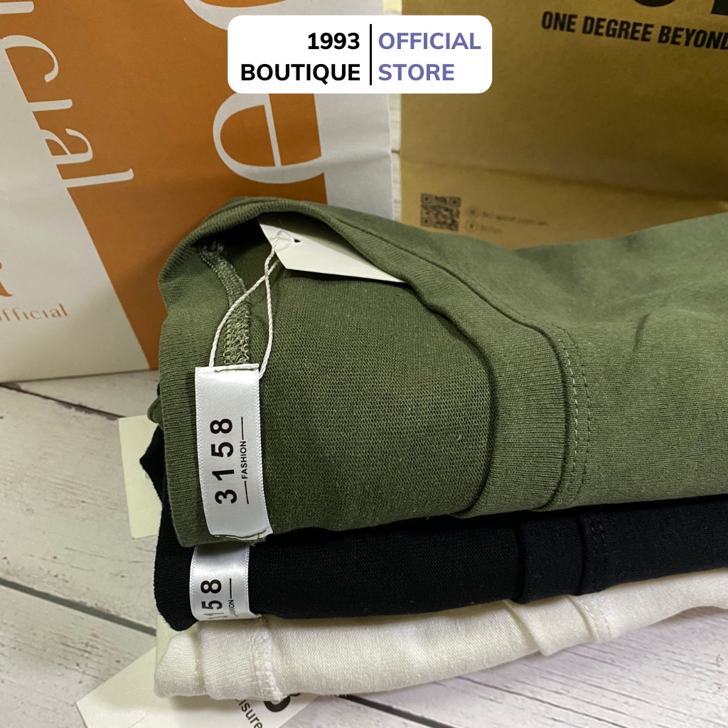 Áo phông 3158 trơn freesize từ 1m5 form rộng tay lỡ nam nữ basic cổ tròn cotton phủ nhung kiểu Hàn Quốc 1993 Boutique