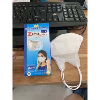 Khẩu trang y tế 3D ZESSY giấy lọc kháng khuẩn thời trang dành cho trẻ em và người lớn loại 20 chiếc